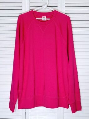 J.Crew Re-Imagined Sweatshirt Women's XL French Terry Pink Crew Neck Long Sleeve